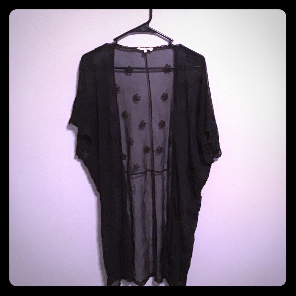 Sheer Black Kimono